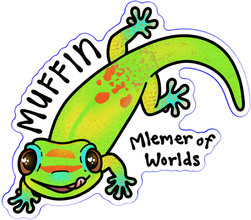 Muffin, Mlemer of Worlds Vinyl Sticker